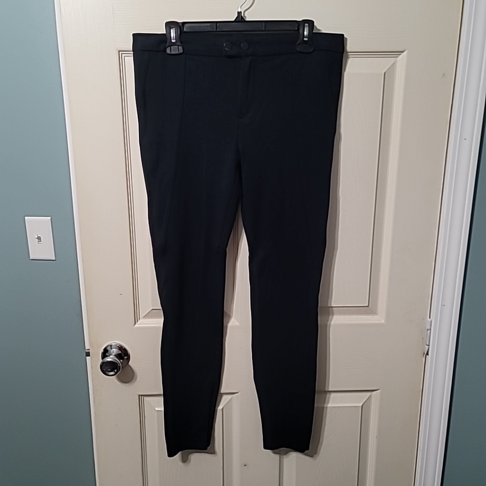 Vince Womens Black Tapered Skinny Ankle Zip‎ Pants Size 2 Snap Career Size 12